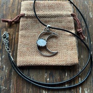 Clear Quartz Celestial Necklace Clear Quartz Necklace Crystal Moon Necklace